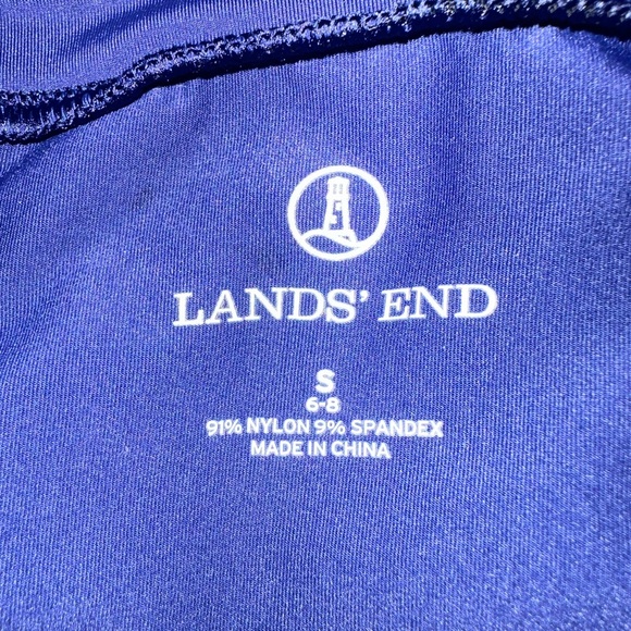 Lands’ End Ladies Navy Rash Guard Swim Shirt Embroidered Small Mint Condition - Picture 6 of 7